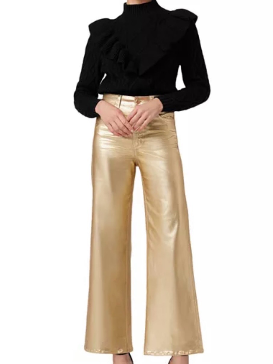 Joe's Jeans The Mia Metallic Gold Wide-Leg Pants